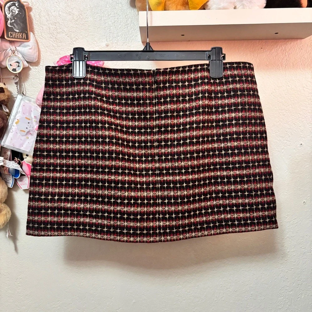 Frenchi Wool Blend Tweed Mini Skirt Size Large - Picture 5 of 7